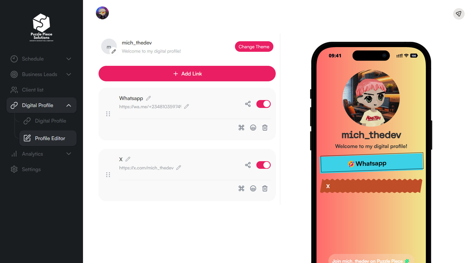 Digital Profile Editor